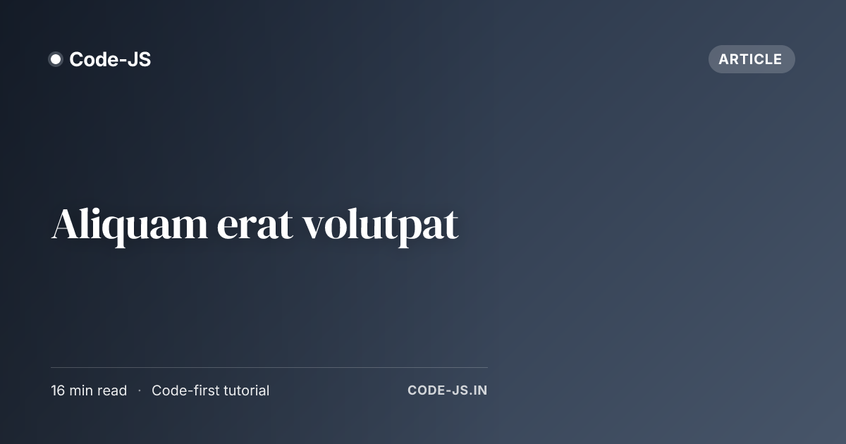 Aliquam erat volutpat