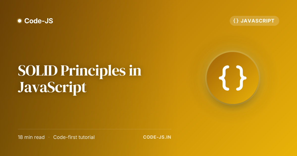 SOLID Principles in JavaScript